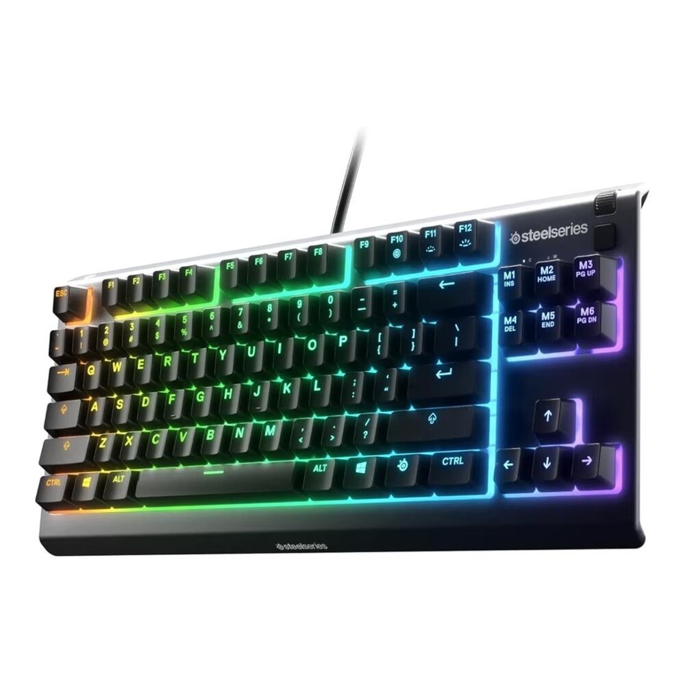 SteelSeries Apex 3 TKL RGB Gaming Keyboard IP32 Silent Keys Anti-Ghosting, Black